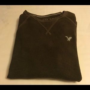American Eagle Brown Thermal Shirt Men Size XS